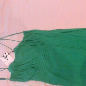 NWT Diane Von Furstenberg Dress. Jade Green. Spaghetti strap. A-line. Sz 14.